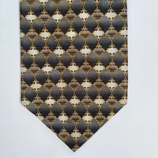 Bergamo New York Men's Tie Multicolor Oval Geometric Pattern Silk 