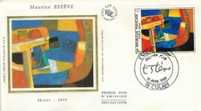 1986-FDC Enveloppe soie 1°Jour**Oeuvre M.Estève-Skibet.79-Timbre-Yv.2413
