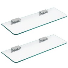 Glass Shelves, Glass Shower Shelves for Bathroom Tempered Glass Flo... Fast Ship