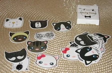 Cute DIY Cat Head Mini Paper Sticker Decoration Diary Label Sticker 45 piece
