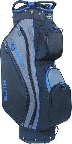 Rife RF-LITE Black and Blue 14 Way Cart Bag 9.5'' Lightweight Nylon Golf Bag - Picture 4 of 6