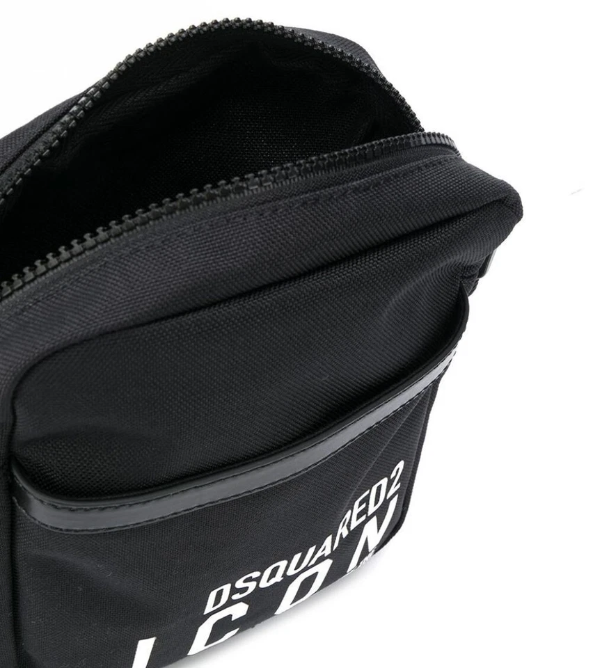 Bolso Cruzado Para Hombre Dsquared 2 ICON Logo Firma Negro - Imagen 4 de 4