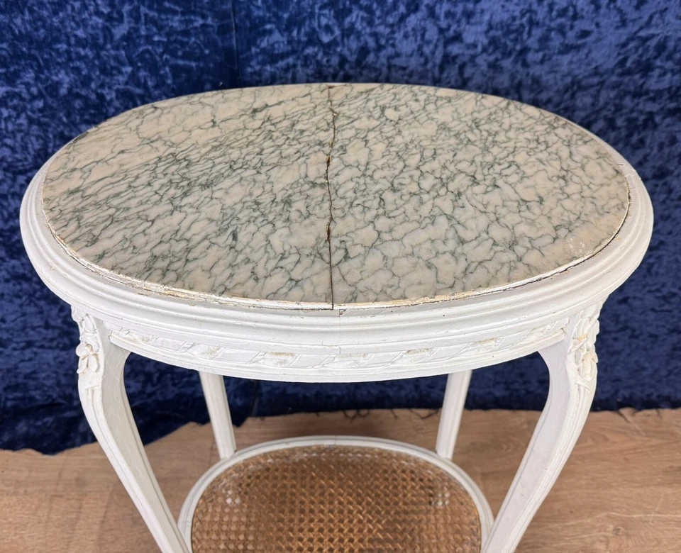 Sellette Ou Guéridon d'Appoint Style Louis XV En Bois Laqué - Photo 3/4