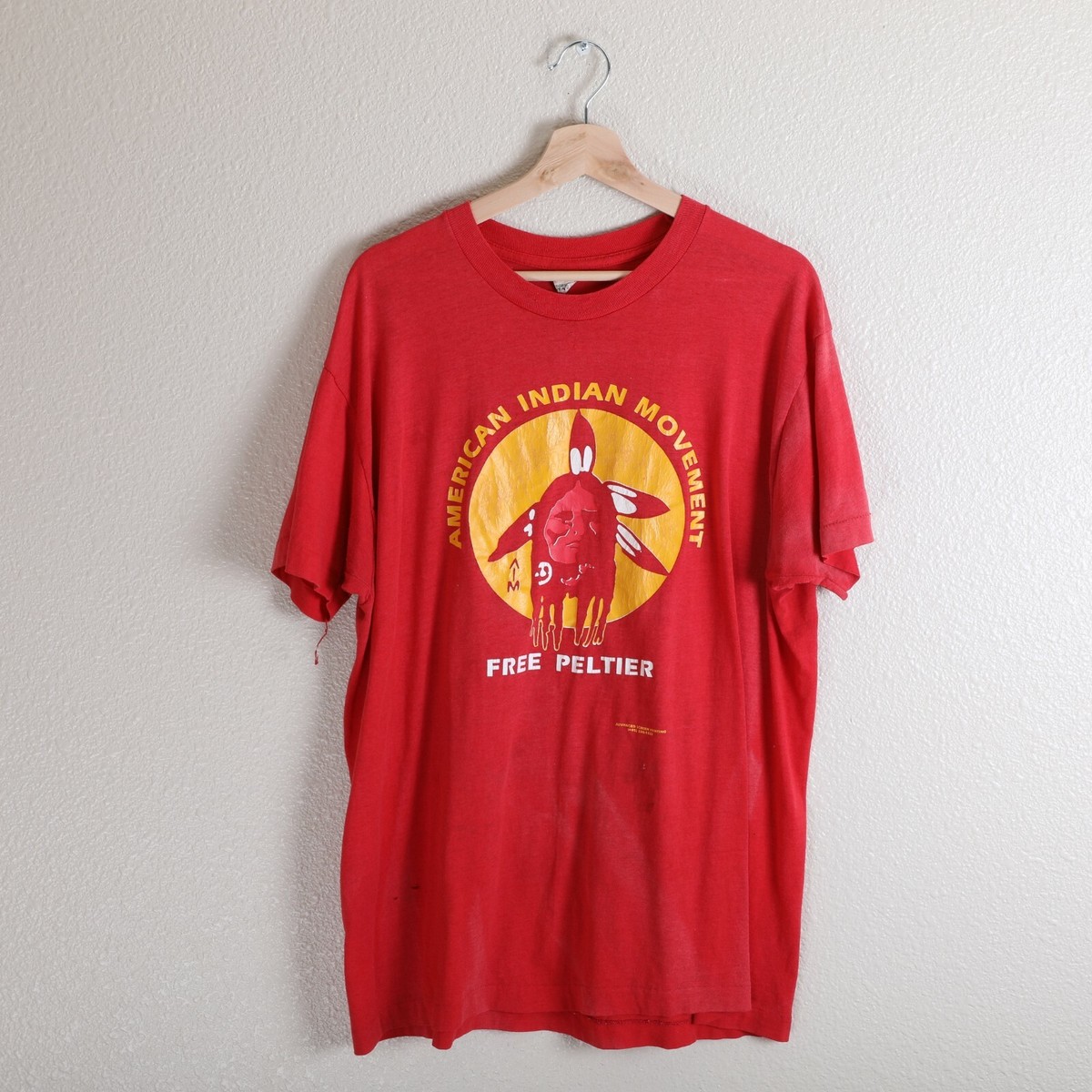 Vintage Rare 80s Free Leonard Peltier AIM T-Shirt - XL | eBay