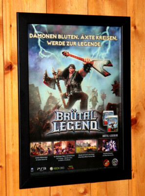 Brütal Legend Video game Rare Small Poster / Ad Page Framed Xbox 360 PS3 