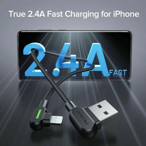 MCDODO USB LED Right Angle Game Cable Sync Chaging Cord For iPhone 12/XS/X/8/7/6 - Zdjęcie 4 z 15