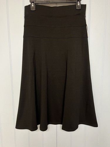 Roz & Ali Elastic Waist Black Pull-On Flare Skirt Size S