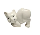 VINTAGE 1940's McCOY POTTERY ARCHED CAT KITTEN CACTI PLANTER w/COLD PAINT FACE
