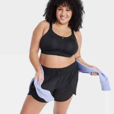 Ava & Viv Women's High-Rise Flex Shorts 3'' Inseam Built in Brief Black 3XL