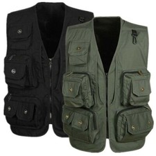 Men Sleeveless Gilet Pockets Vests Waistcoat Zip Outdoor Fishing Travel Hunting