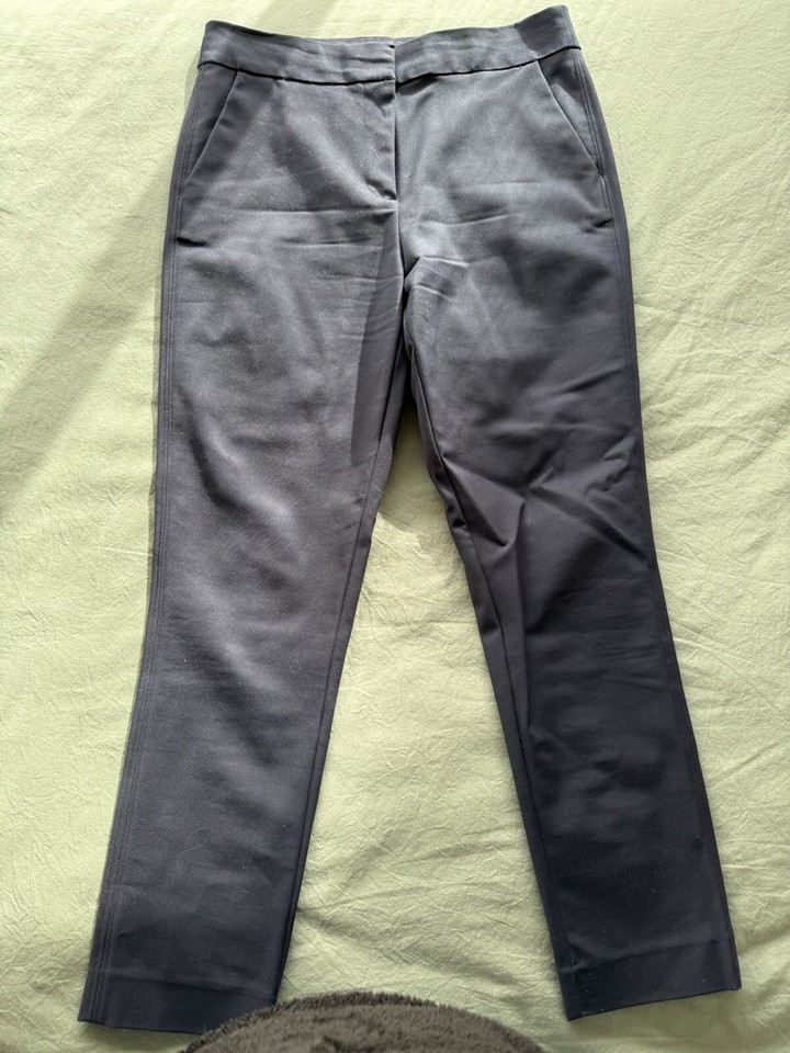 Witchery Slim Cropped Pants, Size 8, Navy