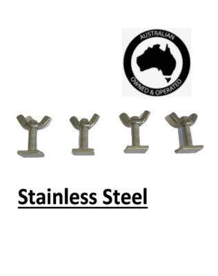 4x Roof Rack T Track Awning Bolts and Wing Nut Stainless Thule Rhino M8 4wd