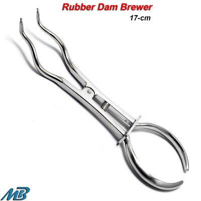 Endodontic Brewer Clamp Forceps 17cm Dental Restorative Laboratory Instruments