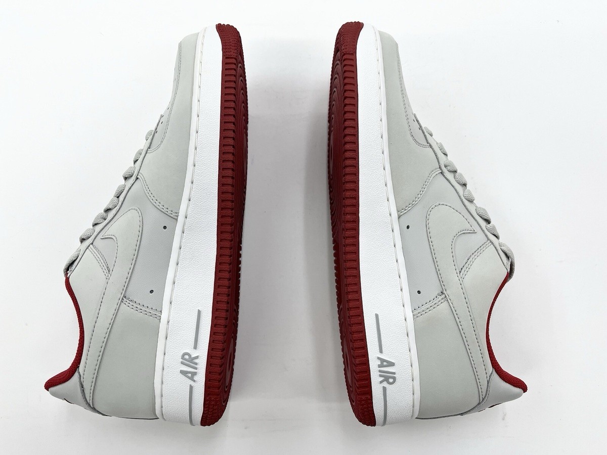 2006 Nike Air Force 1 Low Neutral Grey White Red Sz 8 Men Shoe