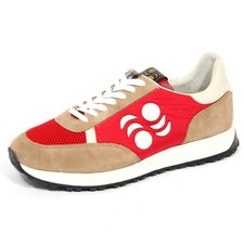 H0076 sneaker uomo PANTOFOLA D'ORO red/beige suede/fabric shoes men