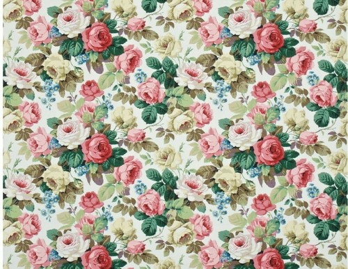 Sanderson Gardinenstoff 'CHELSEA' 2,3 Meter (230 cm) WEISS/ROSA - LINEN UNION - Bild 5 von 6
