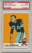 1969 Topps Football Ernie Kellerman (Rookie Card) (#96) PSA8 PSA. rookie card picture