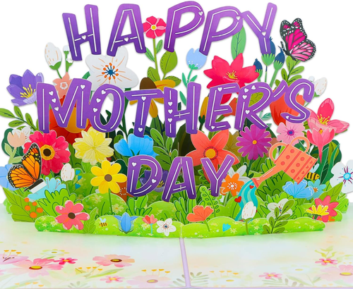 3D Pop up Mothers Day Card - Happy Mothers Day Flower Pop up Gift Greeting Card