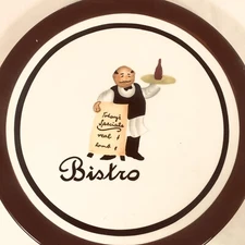 Bistro 11” Dinner Plate Jennifer Brinley  Waiter Motif 11” Round Certified Int