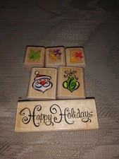 6 Inkadinkadoo Christmas Mounted Rubber Stamps Arts Crafts Crafting Xmas