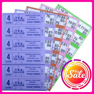 Bingo Bücher Bingo Tickets 4 Seiten Spiel 60 Bücher BINGOABEND ALS GRATISGESCHENK