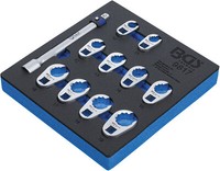 "Bgs 11X HahnenfußSchlüSsel-Satz 10-19 Mm 3/8\" Klauenfuß MaulschlüSsel Set +Modul"