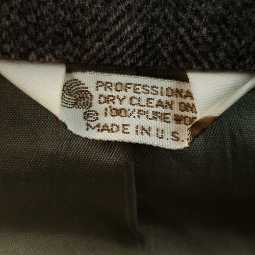 Vintage Custom Tweed Blazer Men's 41R* Herringbone Striped Wool Two Button USA - Picture 10 of 18