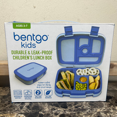 Bentgo Kids Durable Leak-Proof Children's Lunchbox Bento Box Blue BGOKIDS-2B NEW