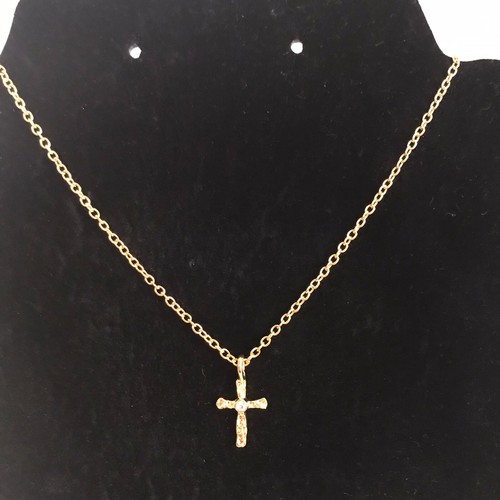 Fashion 1” Cross Necklace GOLDTONE Chain Link Jewelry Gift J6746/51 - Bild 3 von 9
