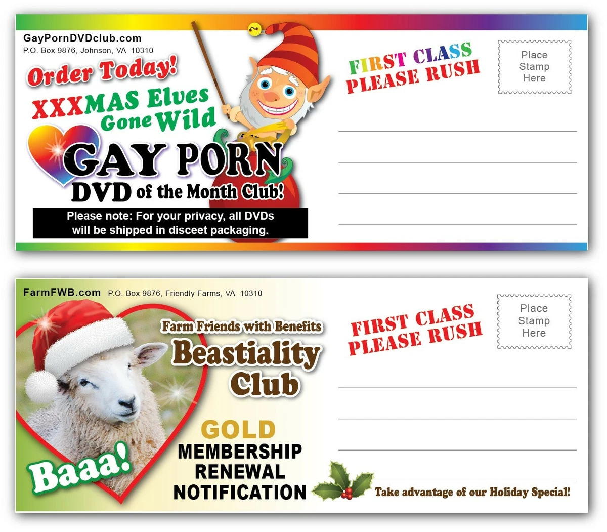 4 PACK - Adult PRANK Mail Postcards FUNNY GAY PORN Joke Gag Gift Christmas  Cards | eBay