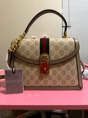 Gucci Ophidia Small GG Top Handle Bag Beige GG Supreme 651055 UULAG 9682