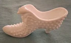 Vintage FENTON Milk Glass Hobnail Cat Head  Shoe Slipper