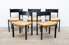 5 HABITAT FAEROE DANISH PAPER CORD DINING CHAIRS VINTAGE 70