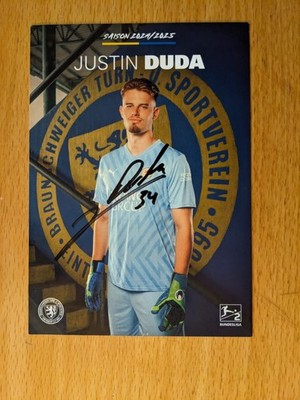Justin Duda Eintracht Braunschweig 2024/2025 handsignierte Autogrammkarte