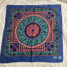 WAMCRAFT Bandana Handkerchief Southwestern Native American USA Made Vintage 21”