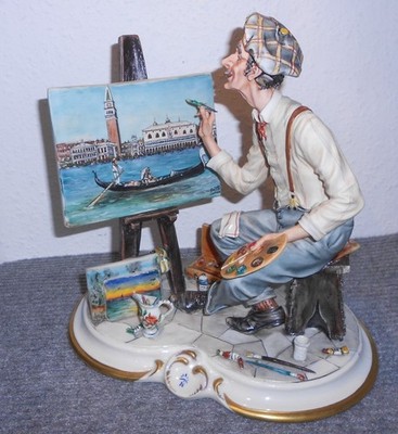 Ältere Capodimonte La Medea Porzellan Figur Künstler, Hand bemalt, gebr., GUT!