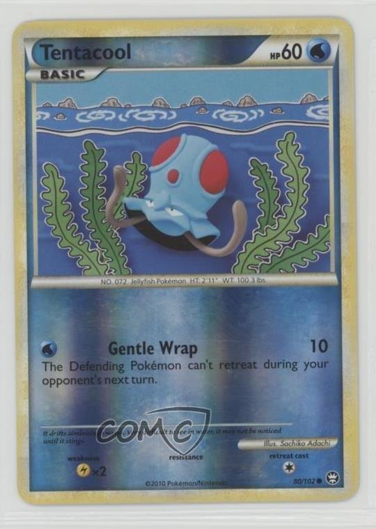 Tentacool Reverse Foil Pokémon HeartGold & SoulSilver Triumphant #80 2010
