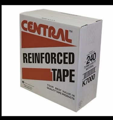 #ad Central reinforced tape. Natural 72mm x 450ft. 10 rolls per case $70.00