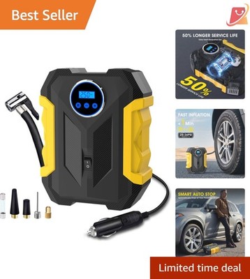 Digital Car Tire Inflator Portable Pump with LED Light 12V DC Auto Shutoff