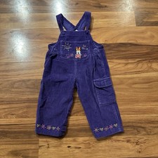 Vintage Disney Overalls Baby Minnie Mouse Corduroy Purple 100 Cotton Embroidery