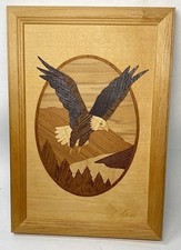Jeff Nelson Hudson River Inlay Marquetry Eagle In Flight with COA