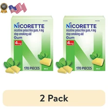 Nicotine Gum 2 Pack 4mg Fresh Mint Stop Smoking Aid 170 Count Chewing Relief New