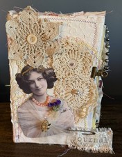 Junk Journal Photo Embellished Chunky Scrappy Handmade Lace Vintage Ephemera