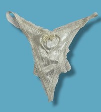 FREDERICK'S OF HOLLYWOOD Wedding THONG Vintage Panties Rare NWOT Heart