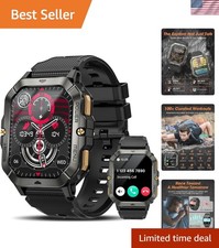 Waterproof Fitness Smart Watch for Men: 100 Sports  Real-Time Health Monitor