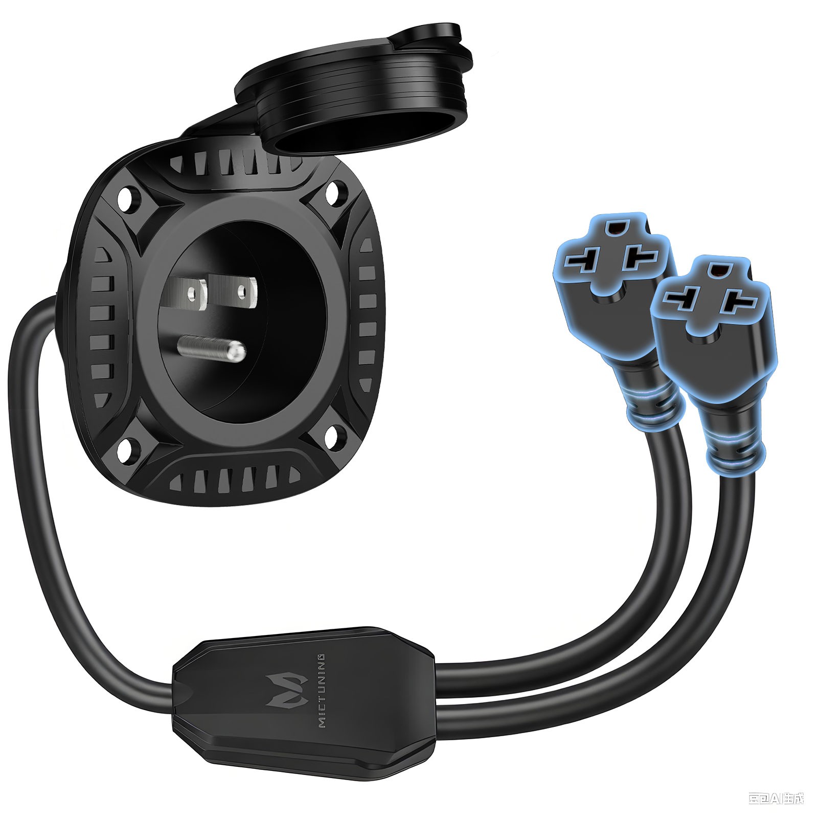 MICTUNING 20A 125V AC Port Plug, 12 AWG Shore Power Inlet Plug 20'' Extension