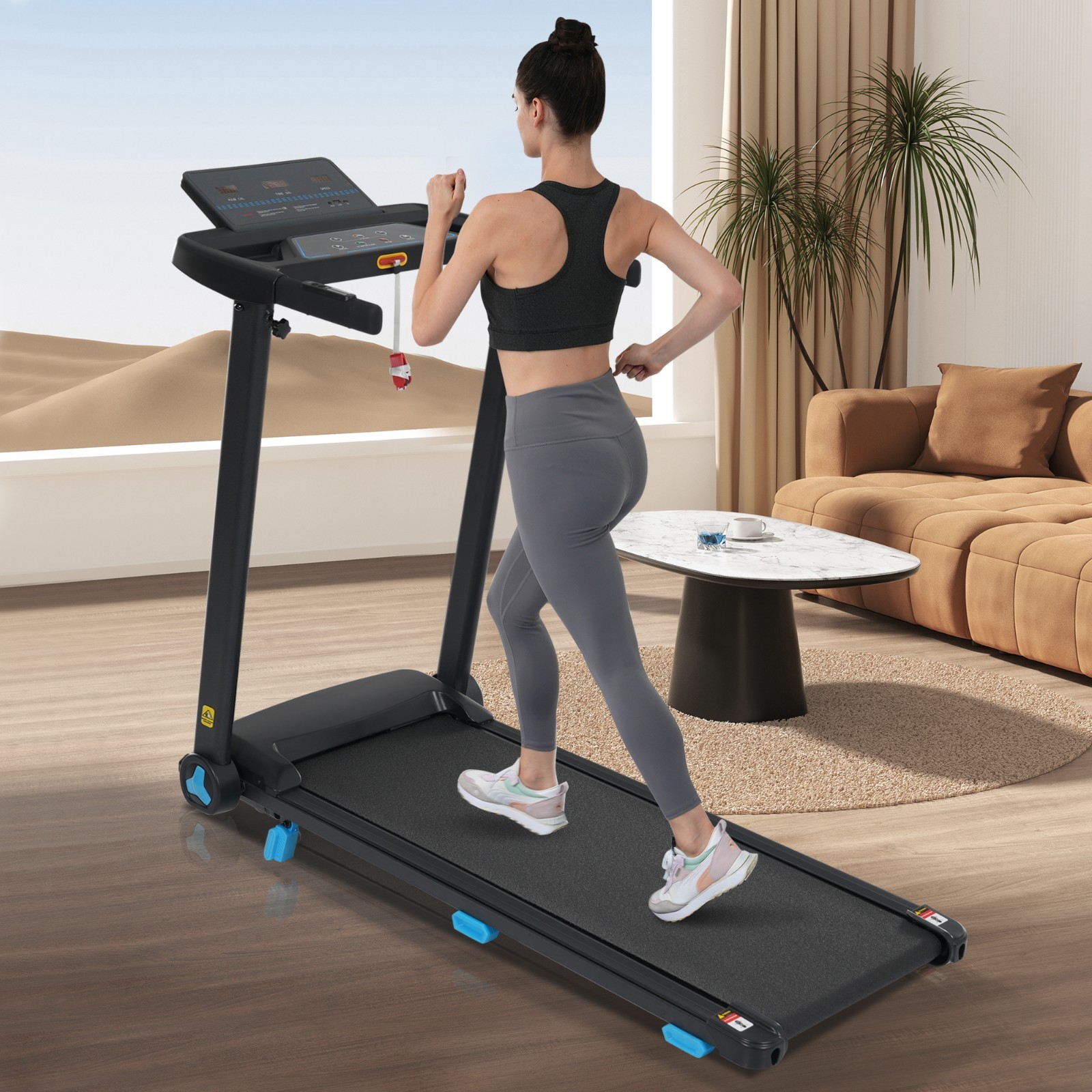 Foldable Treadmill  8% Incline 3.0HP 10MPH Type C & USB Charge Bluetooth Speaker