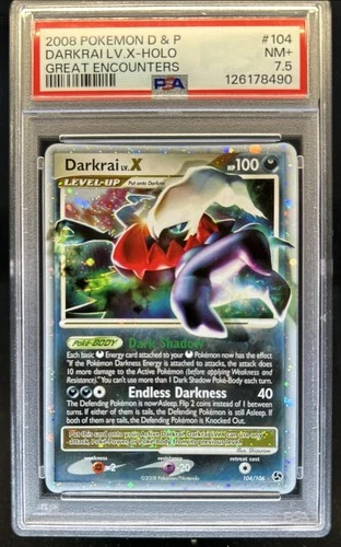 2008 Pokemon Diamond & Pearl Great Encounters Darkrai LV.X #104/106 PSA 7.5