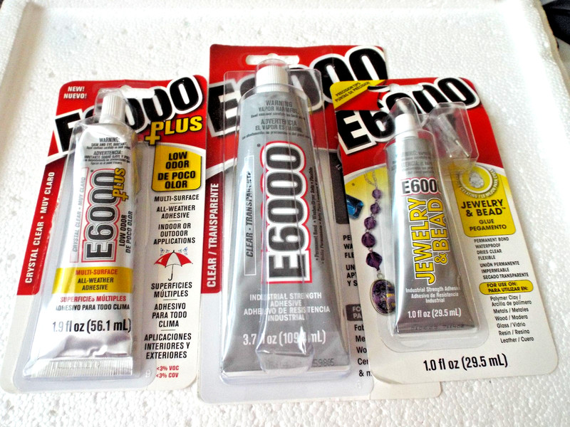 NEW***E6000 Clear Transparent GLUE permanent bond Lot of 3!!