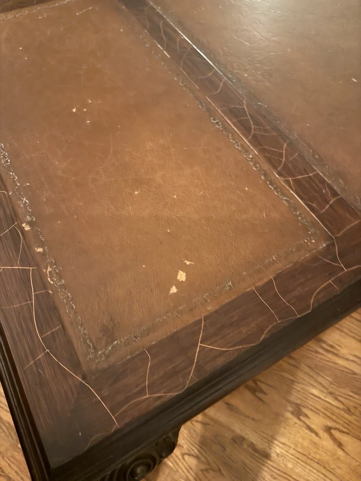 Escritorio de madera maciza con 3 cajones aspecto antiguo Foto 2 de 4